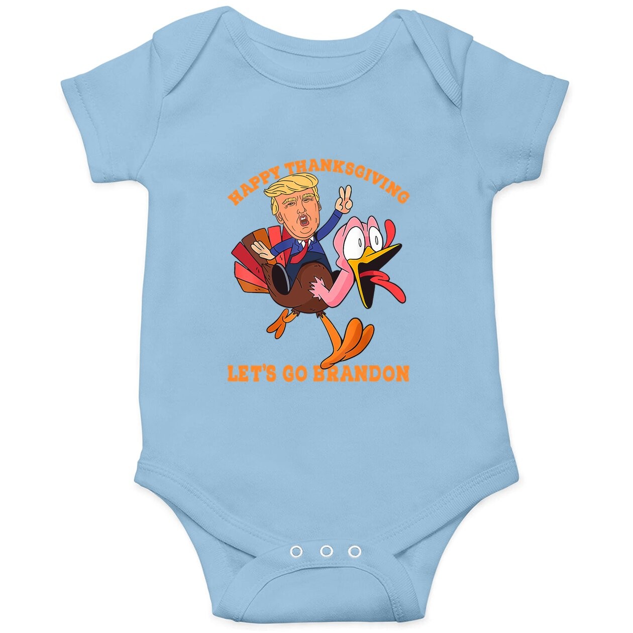 Turkey Happy Thanksgiving Let's Go Brandon Baby Bodysuit
