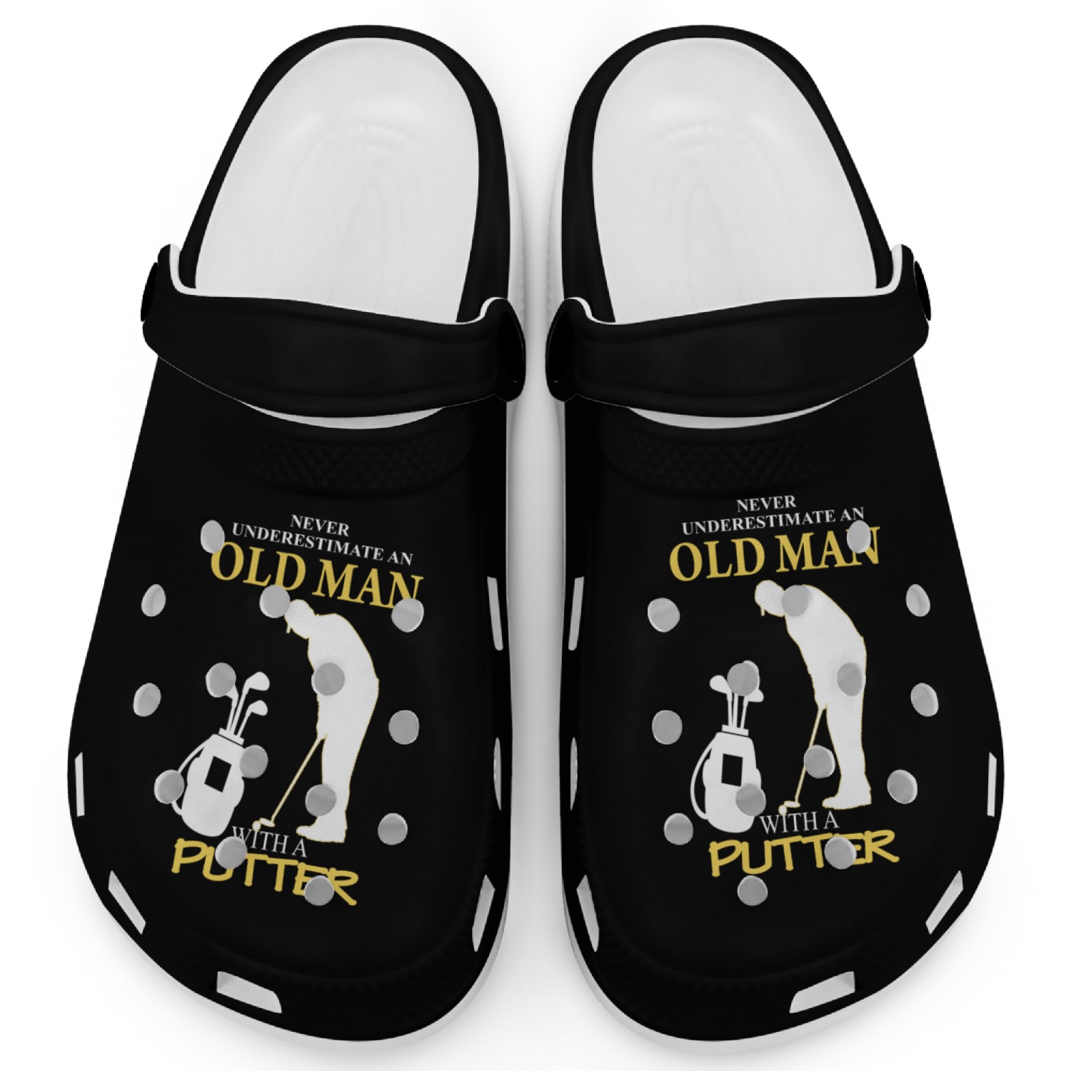 Golfer - An old man with a putter Clogs