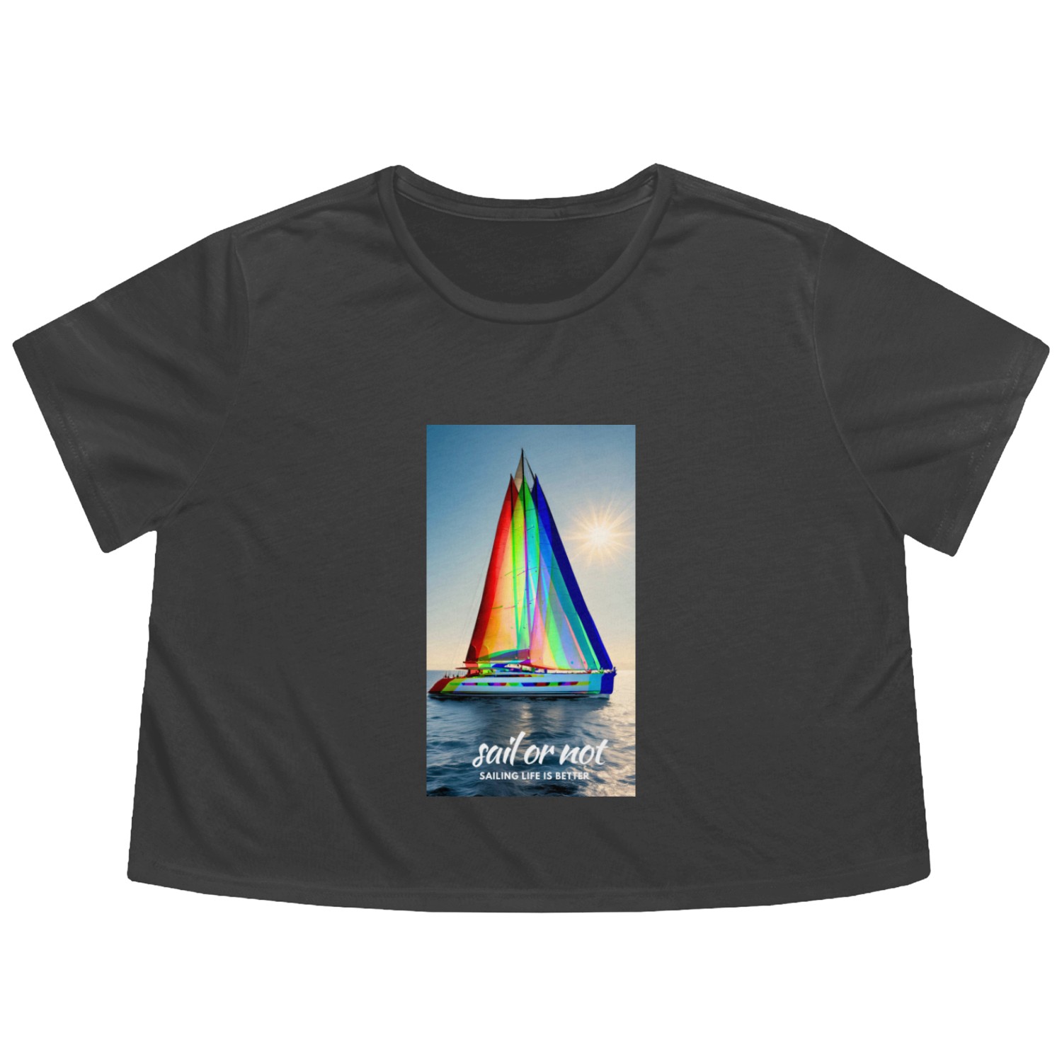 Sail Or Not Flowy Cropped Tees
