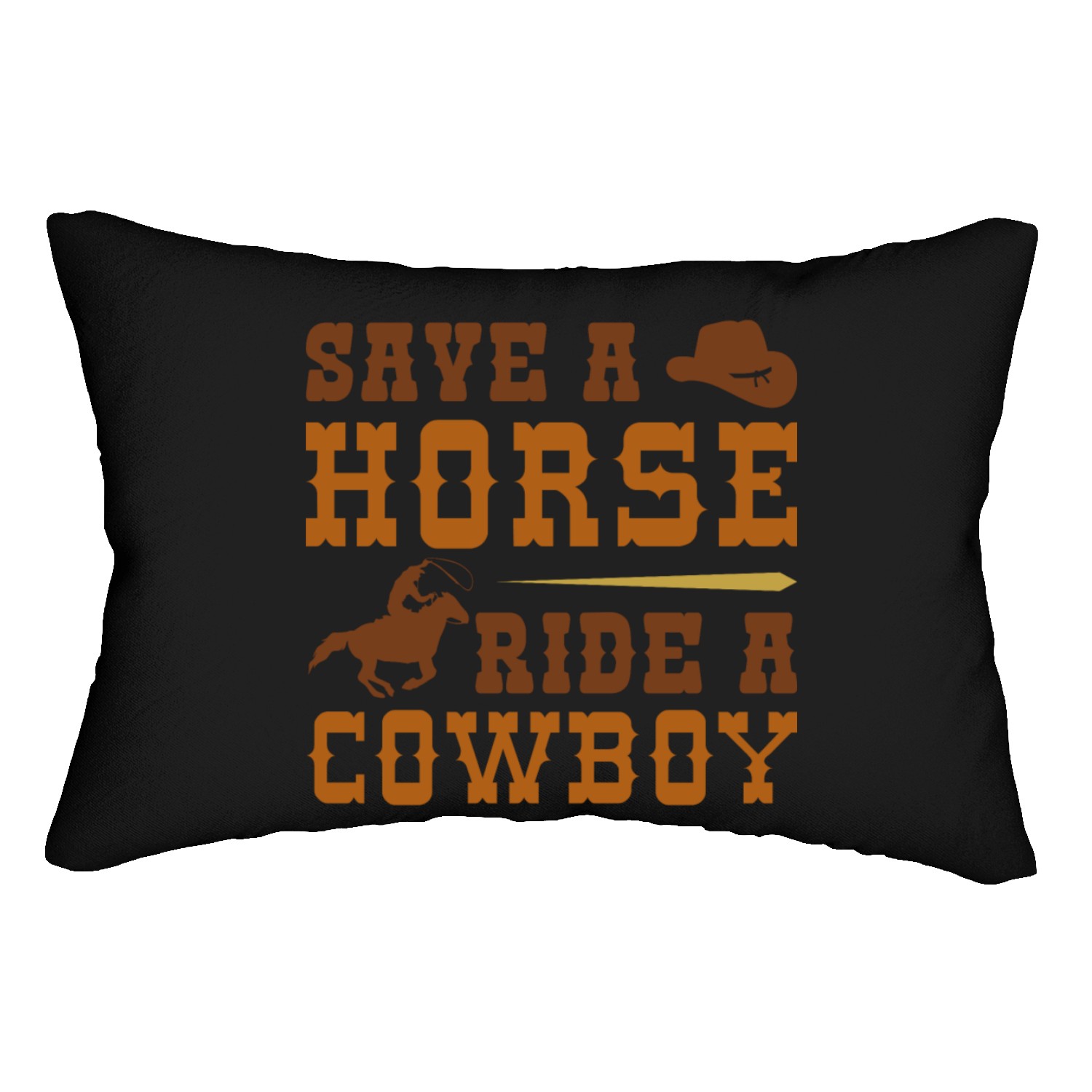 Save A Horse Ride A Cowboy Lumbar Pillows