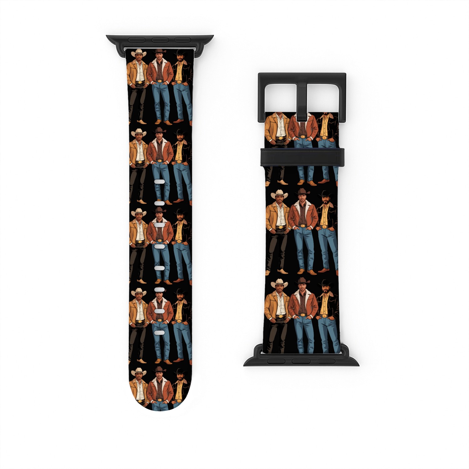 Cowboy Black African American Rodeo Watch Bands For Apple Watch